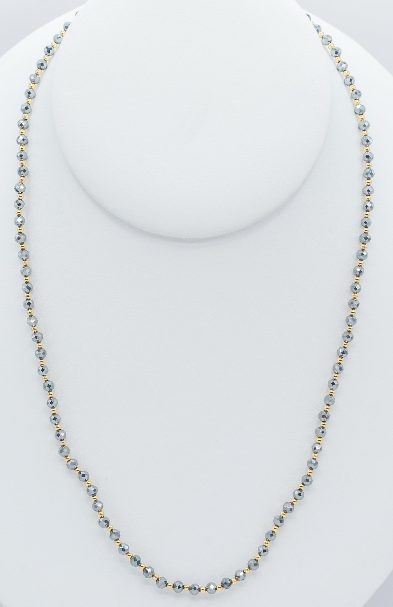 36" Titanium Gemstone and Gold-filled Stretch Necklace