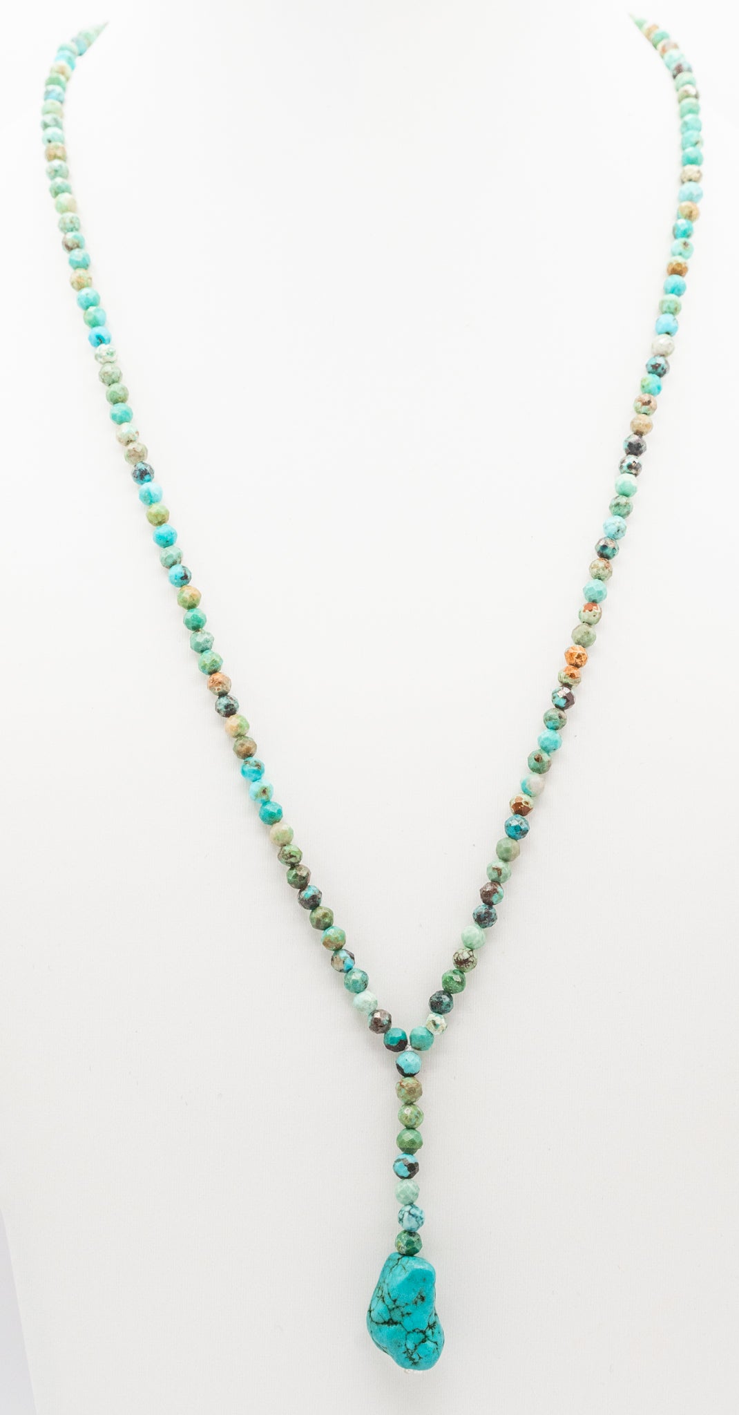 African Turquoise Y Necklace