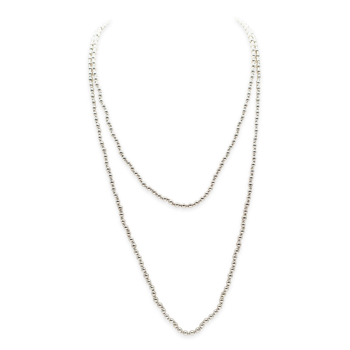 36"  18k White Gold-filled Stretch Necklace