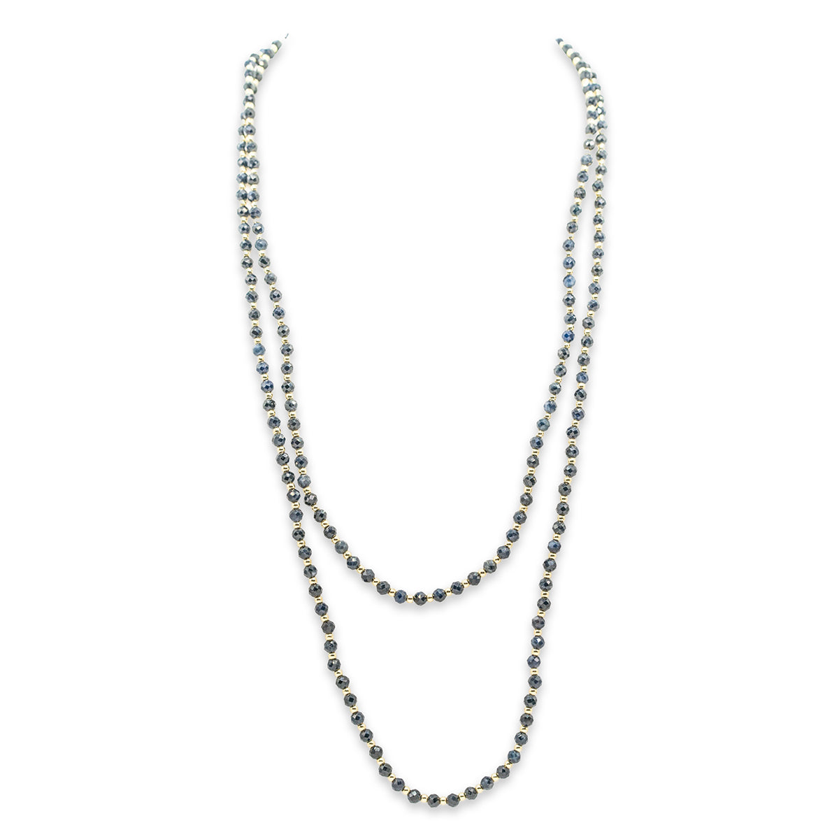 beaded necklace on a white background