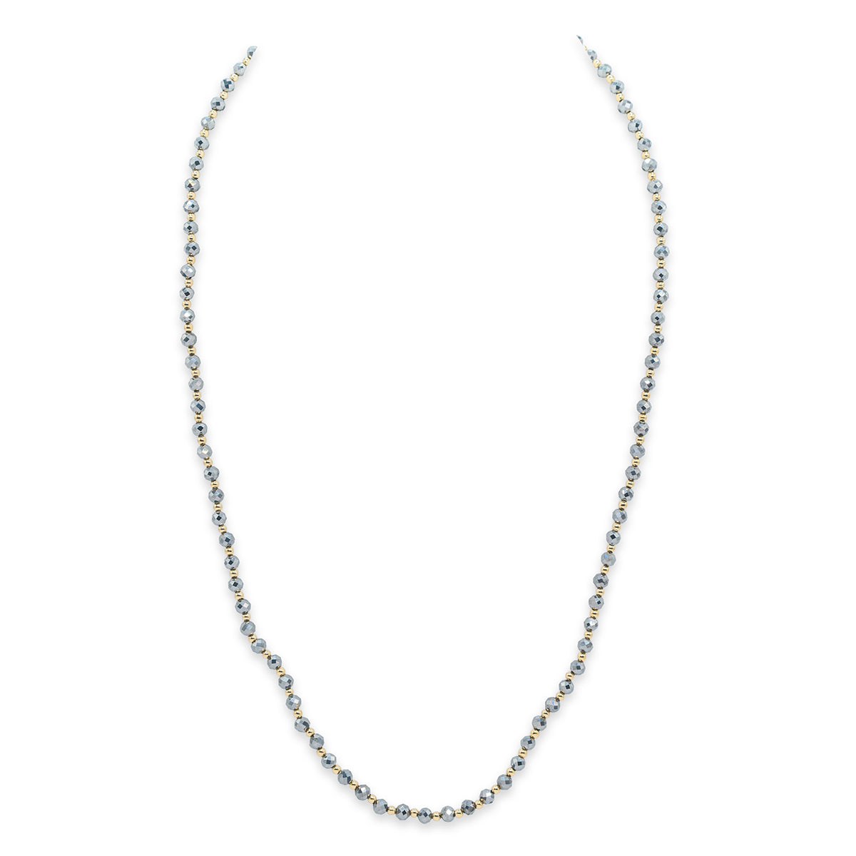 Necklace with small beads on a white background