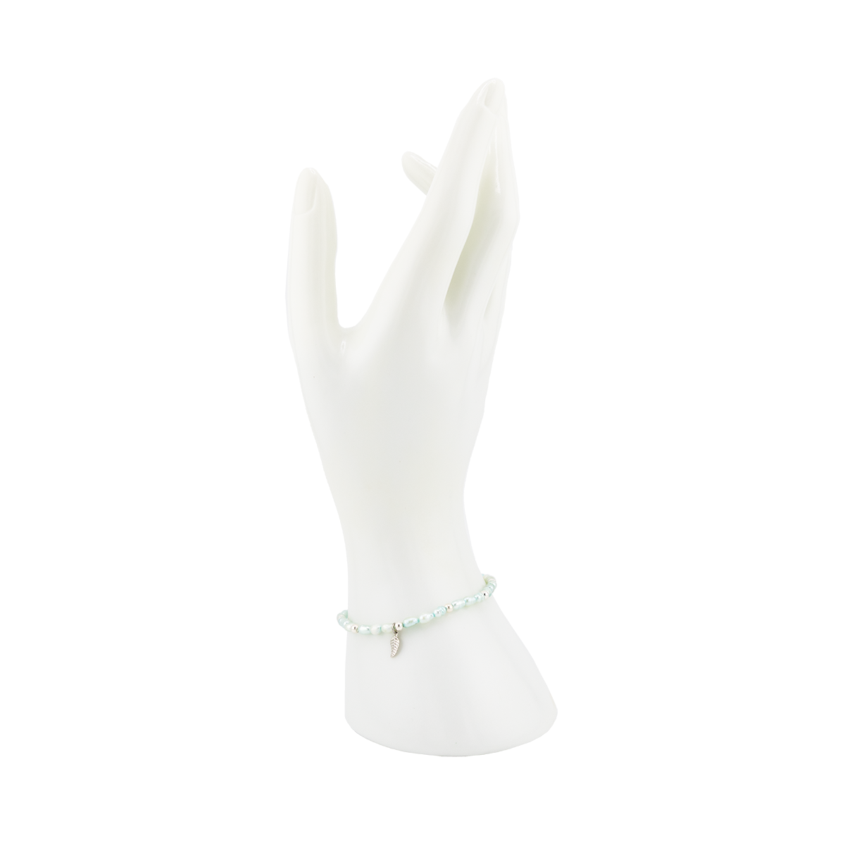 White ceramic glove with a bracelet on a white background