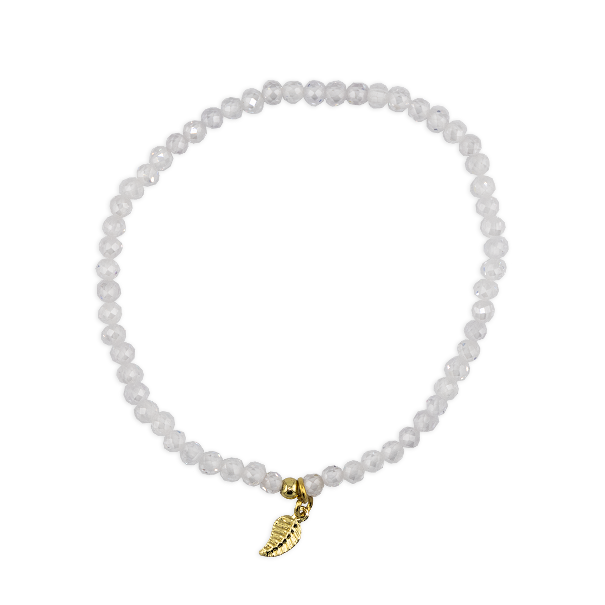 bracelet with a gold charm on a white background