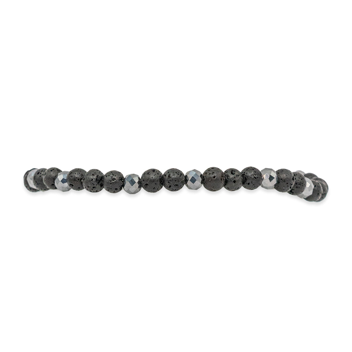 Black beaded bracelet on a white background