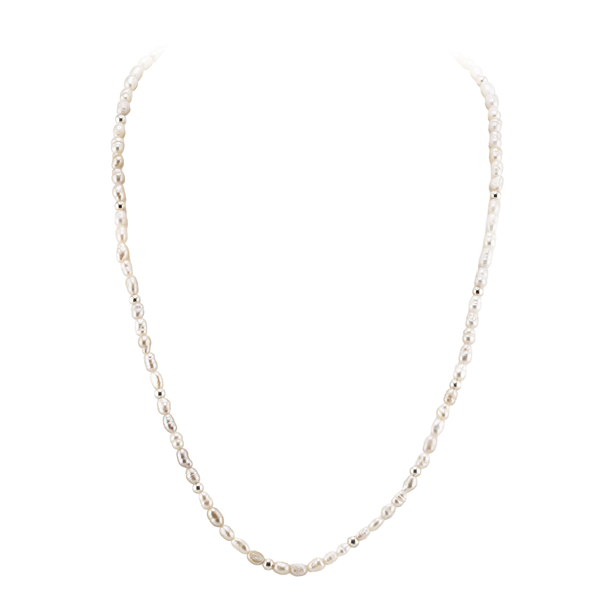 Pearl necklace on a white background