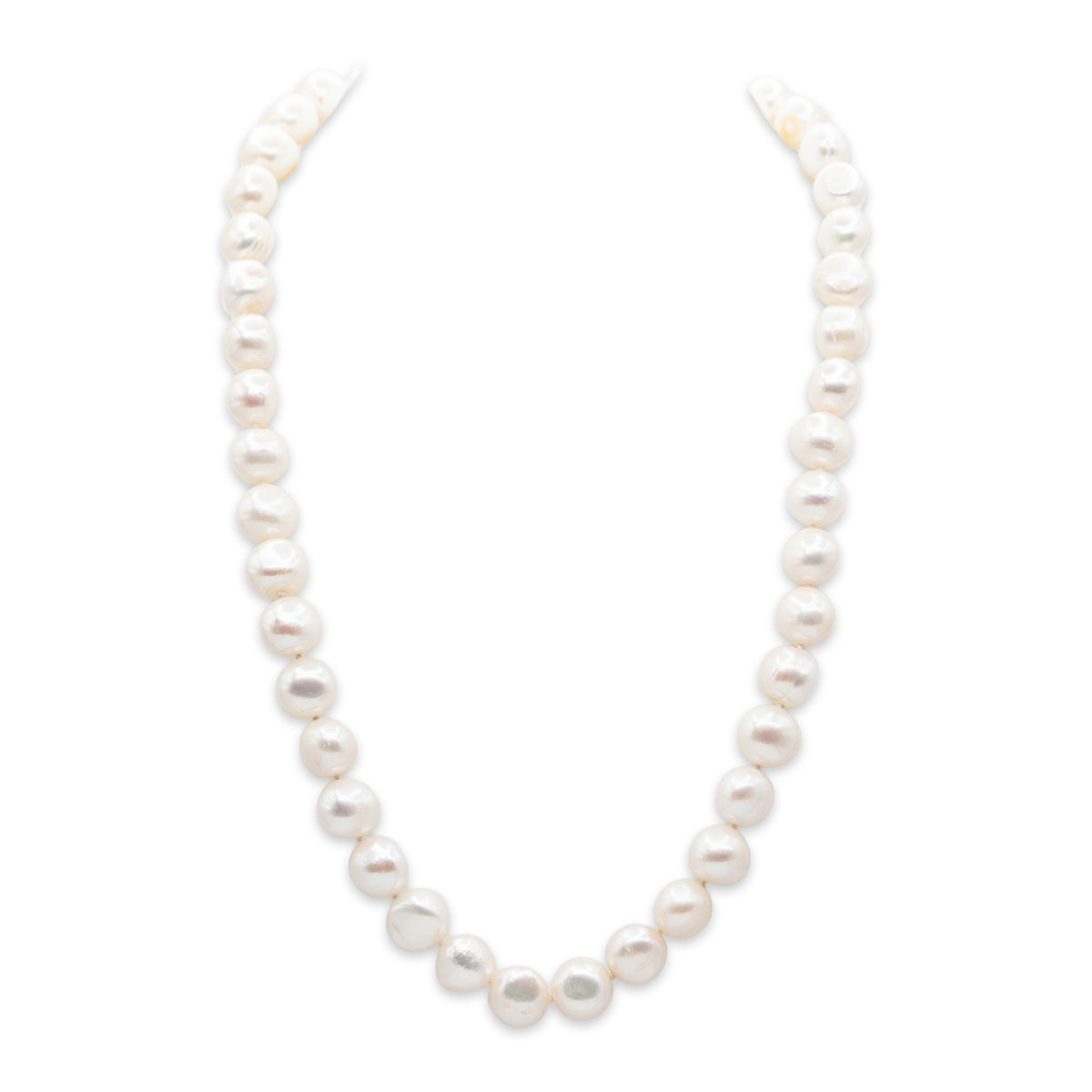 Pearl necklace on a white background