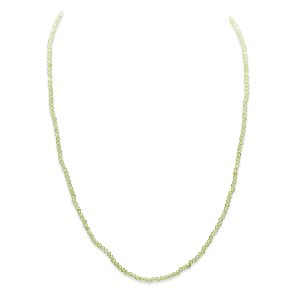 Delicate necklace on a white background