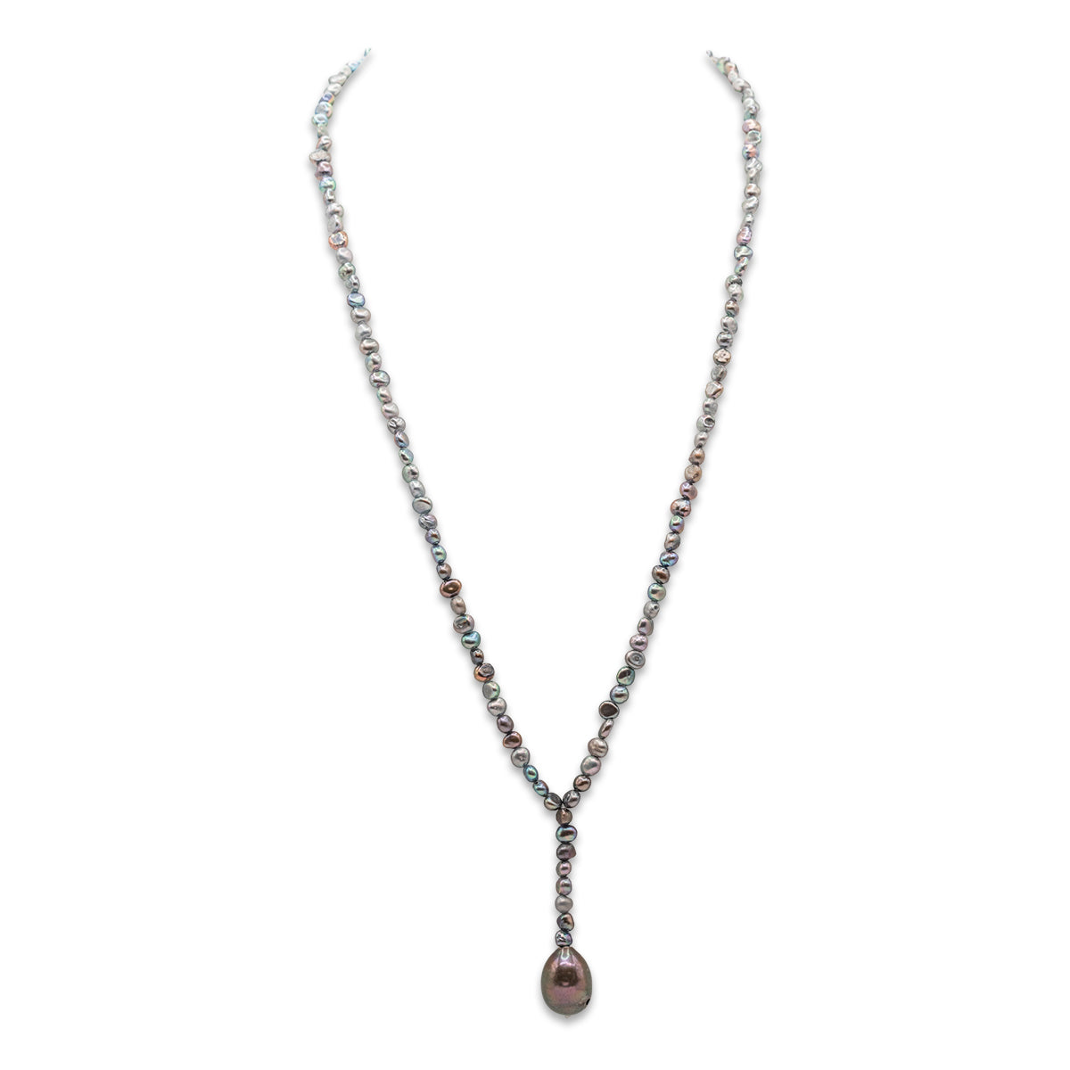 Necklace with a pendant on a white background