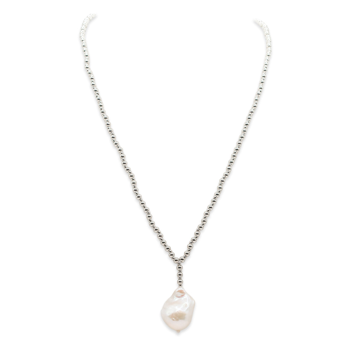 Pearl necklace on a white background