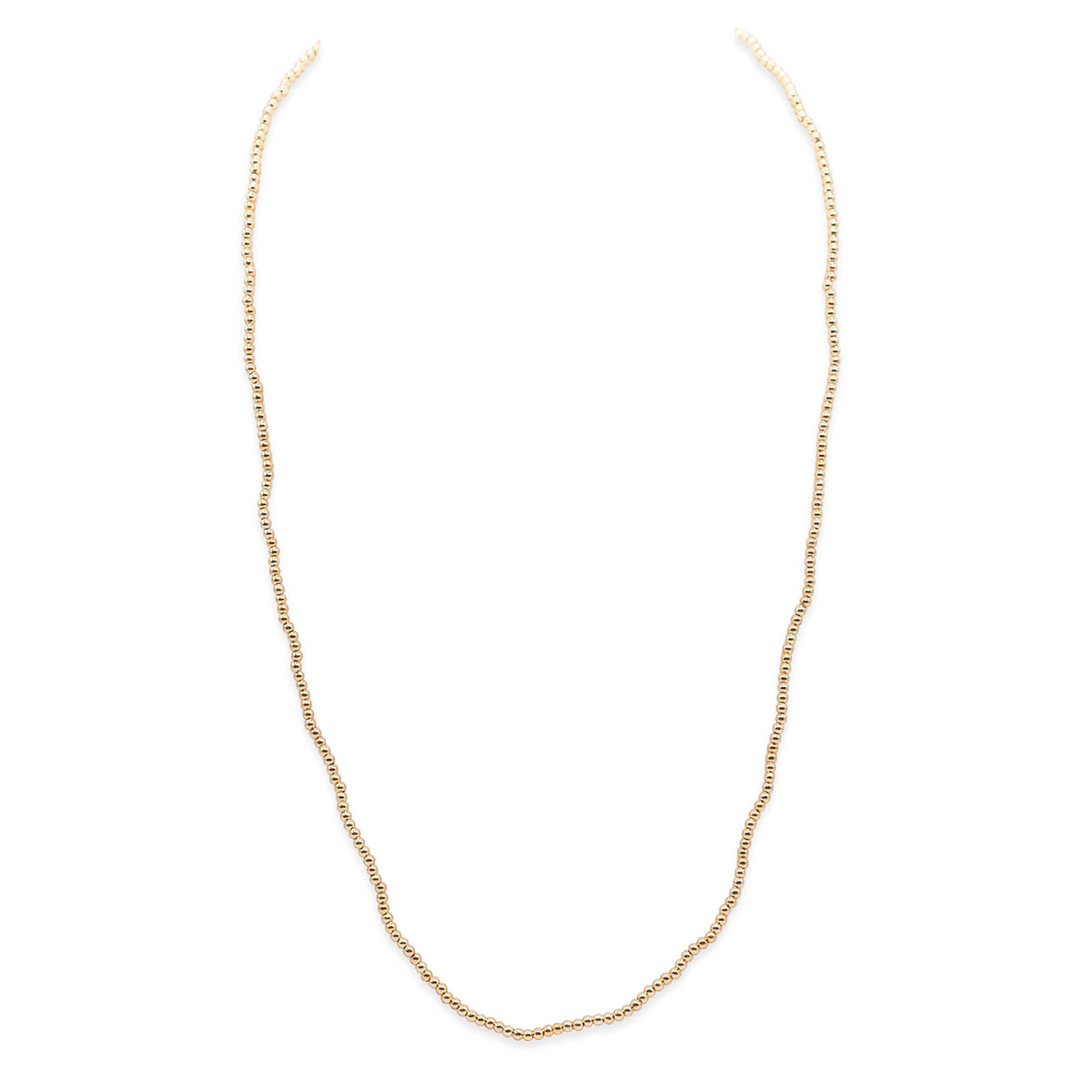 Gold chain necklace on a white background