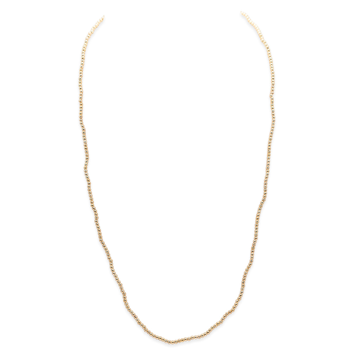 Gold chain necklace on a white background