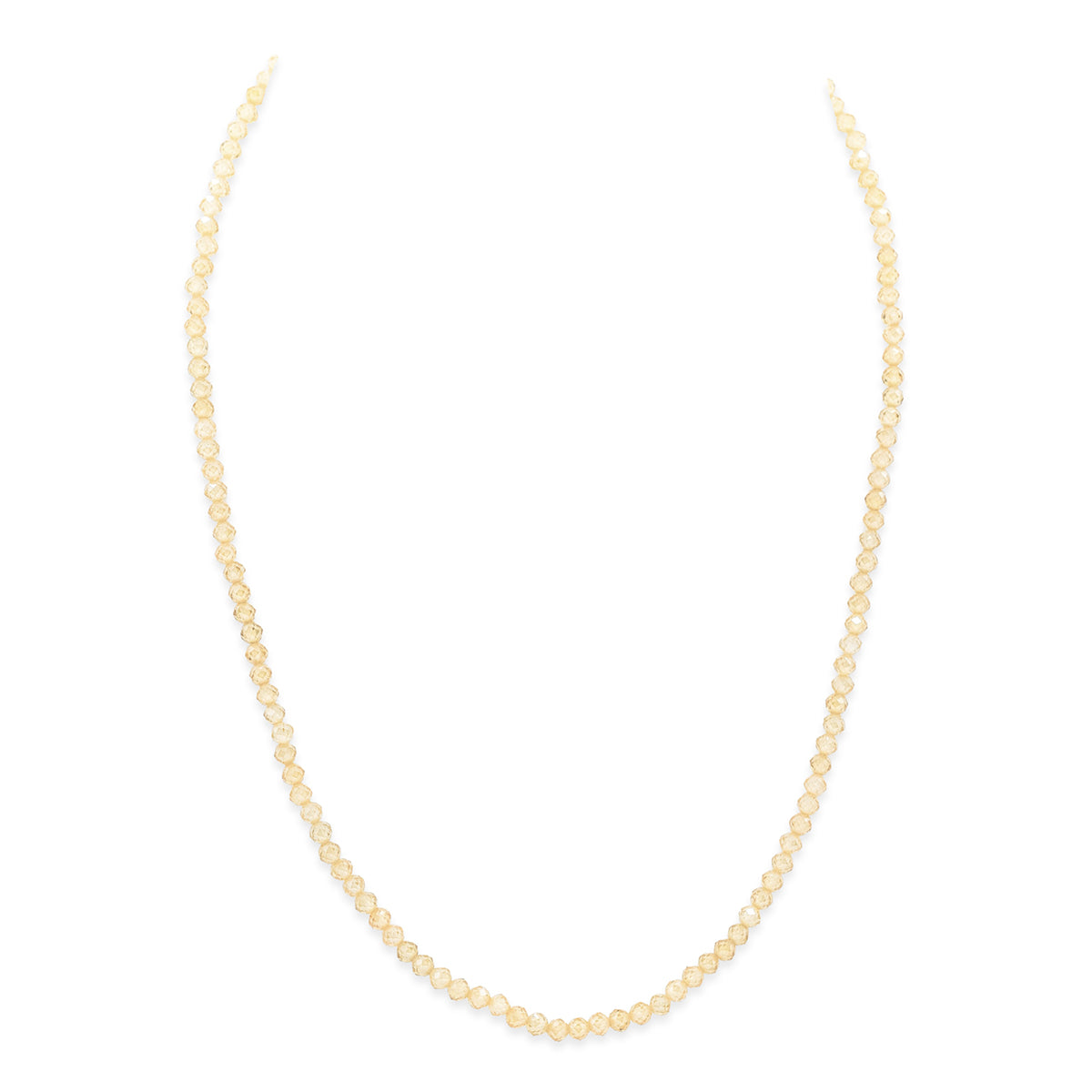 Gold necklace on a white background