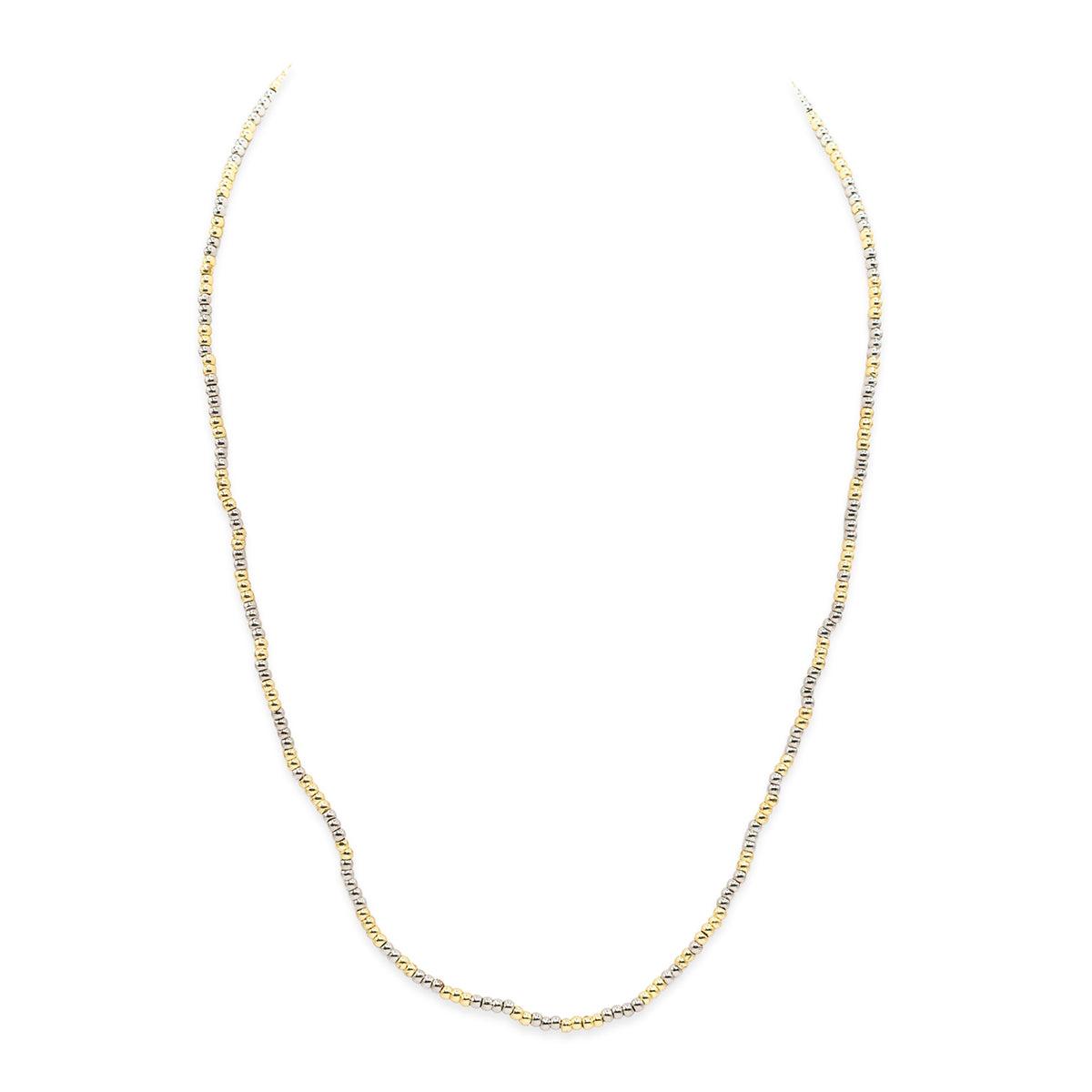 Gold necklace on a white background