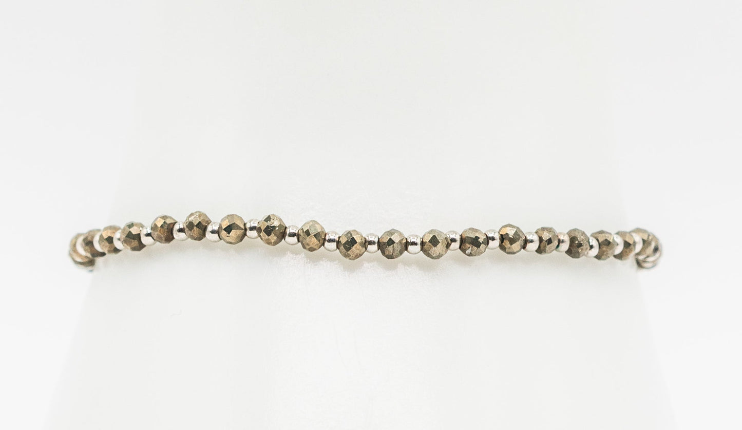 Pyrite Gemstone and Gold-filled Bracelet