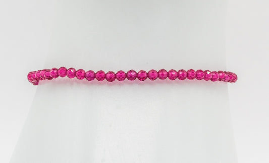 Hot Pink Natural Crystal Gemstone Bracelet