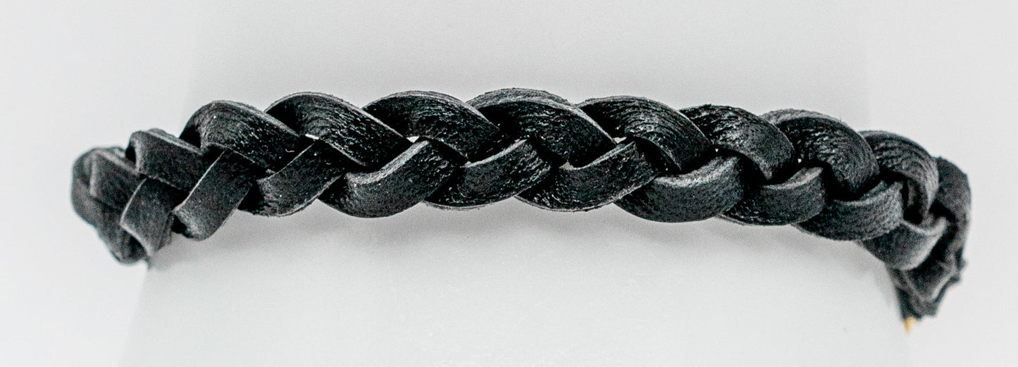 Black Leather Braid Bracelet