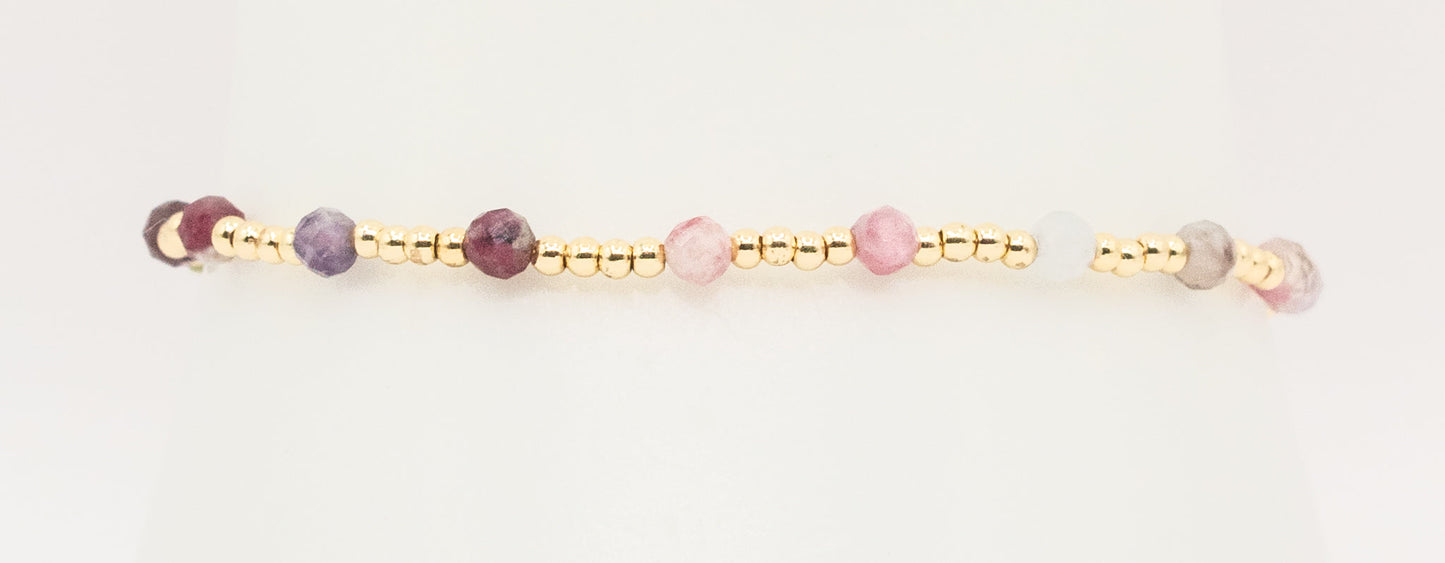 Watermelon Tourmaline and Gold-filled Bracelet