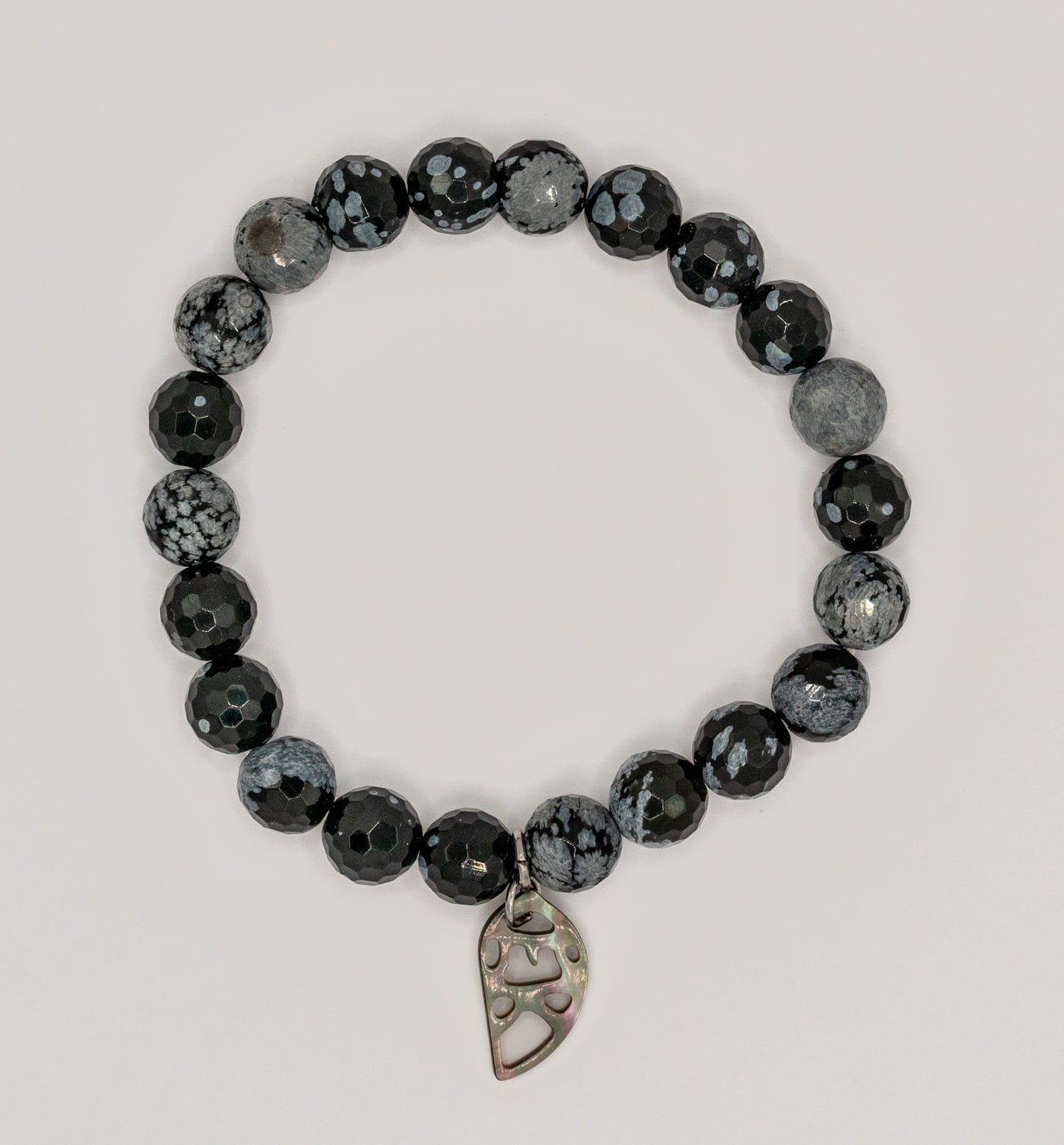 Snowflake Obsidian Gemstone Bracelet (8mm Stones)