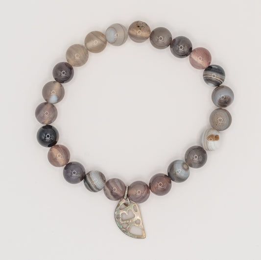 Botswana Agate Gemstone Bracelet (8mm Stones)