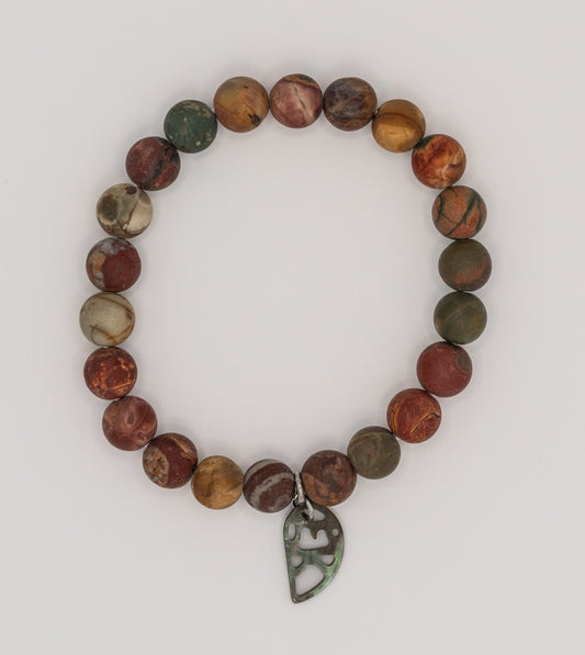 Clay Agate Gemstone Bracelet (8mm Stones)