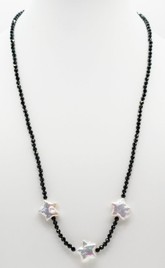 Pearl Star and Black Onyx Necklace