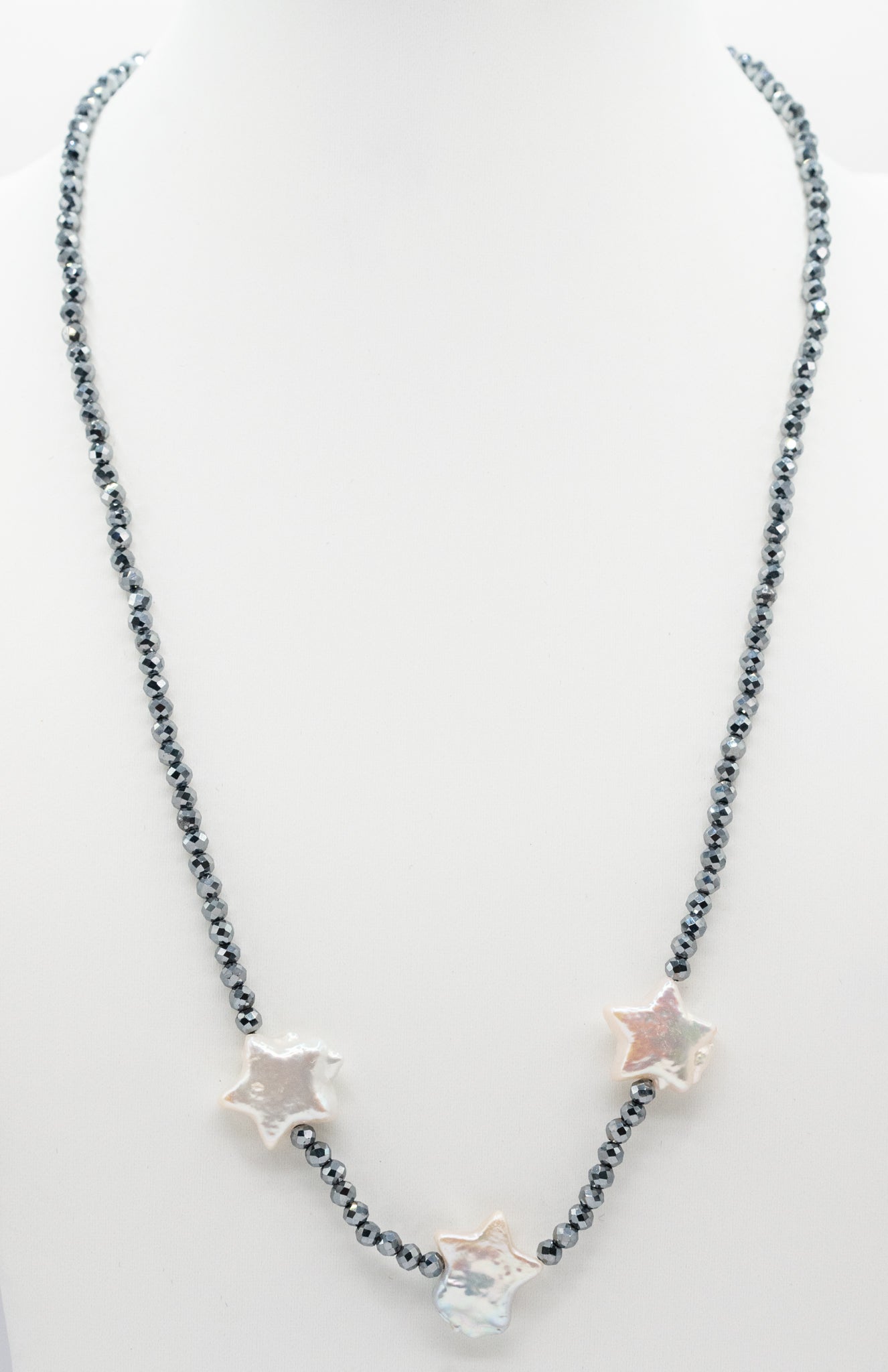 Pearl Star and Titanium Necklace