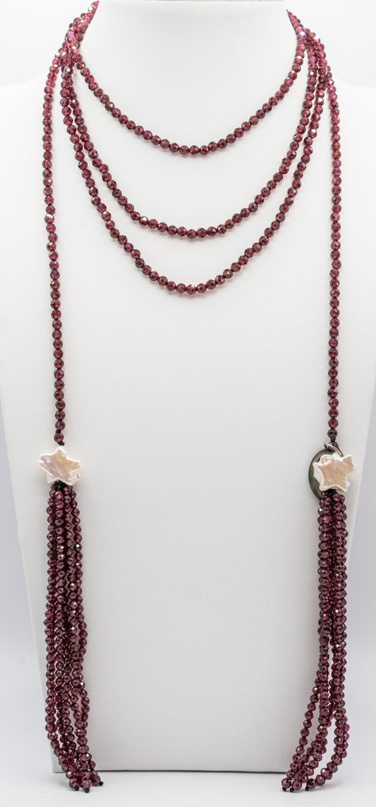 Garnet and Pear Star Lariat