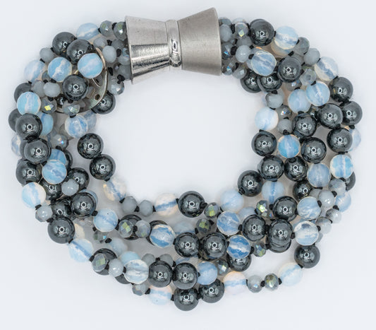 Moonstone and Hematite Bracelet