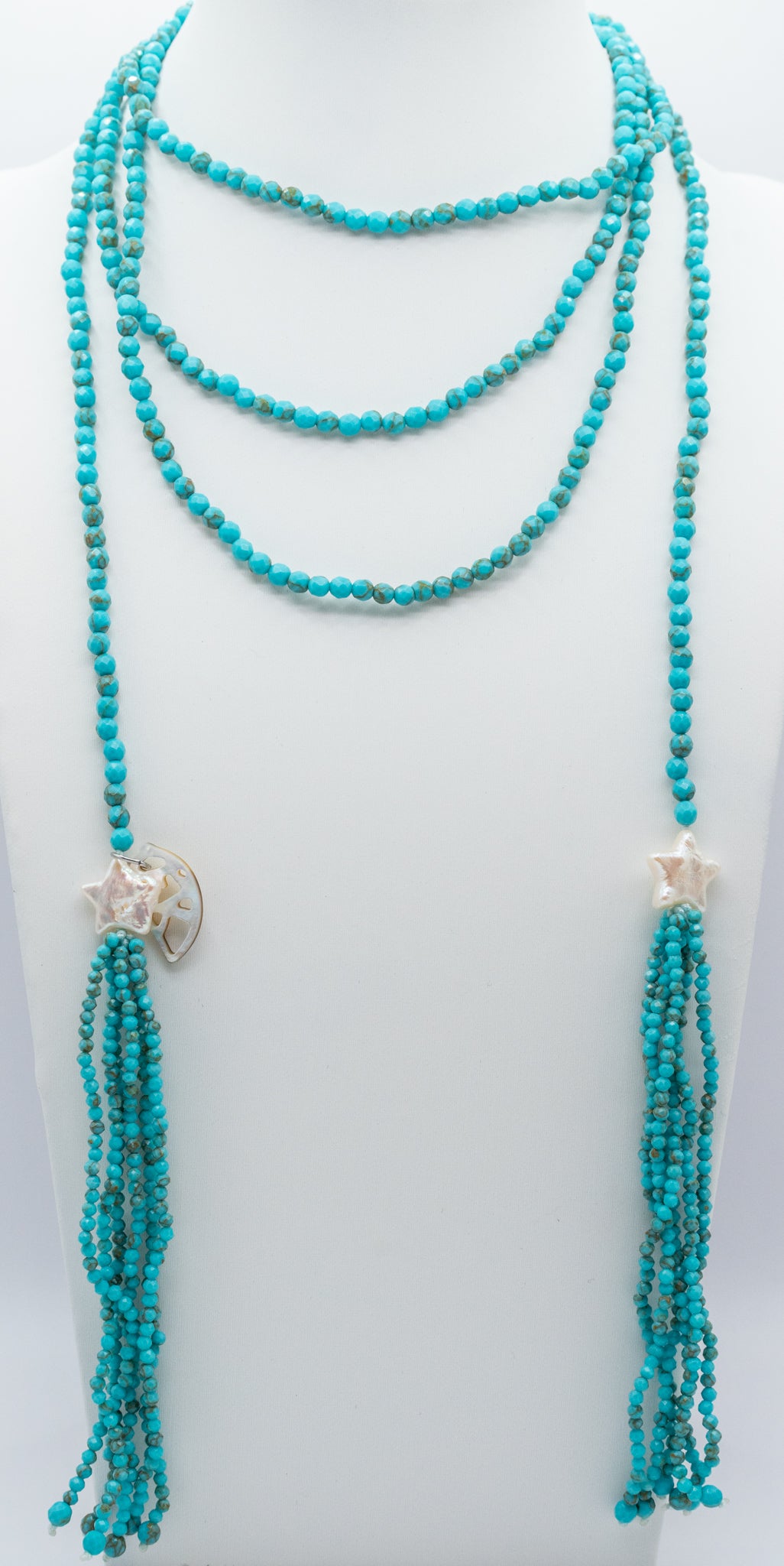 African Turquoise and Star Lariat