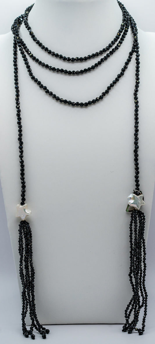 Black Onyx and Pearl Star Lariat