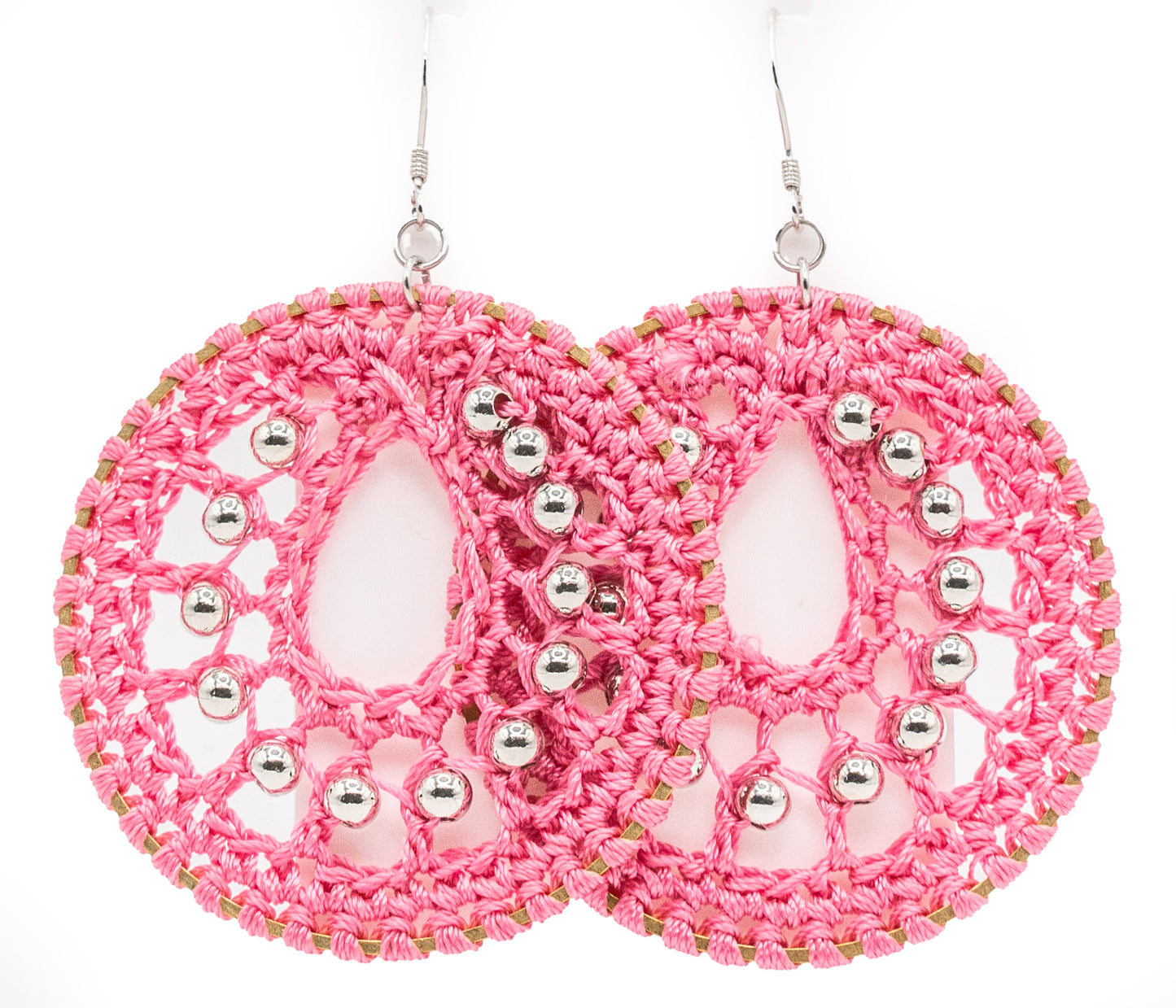 Bubblegum Pink and White Gold-filled Hoops