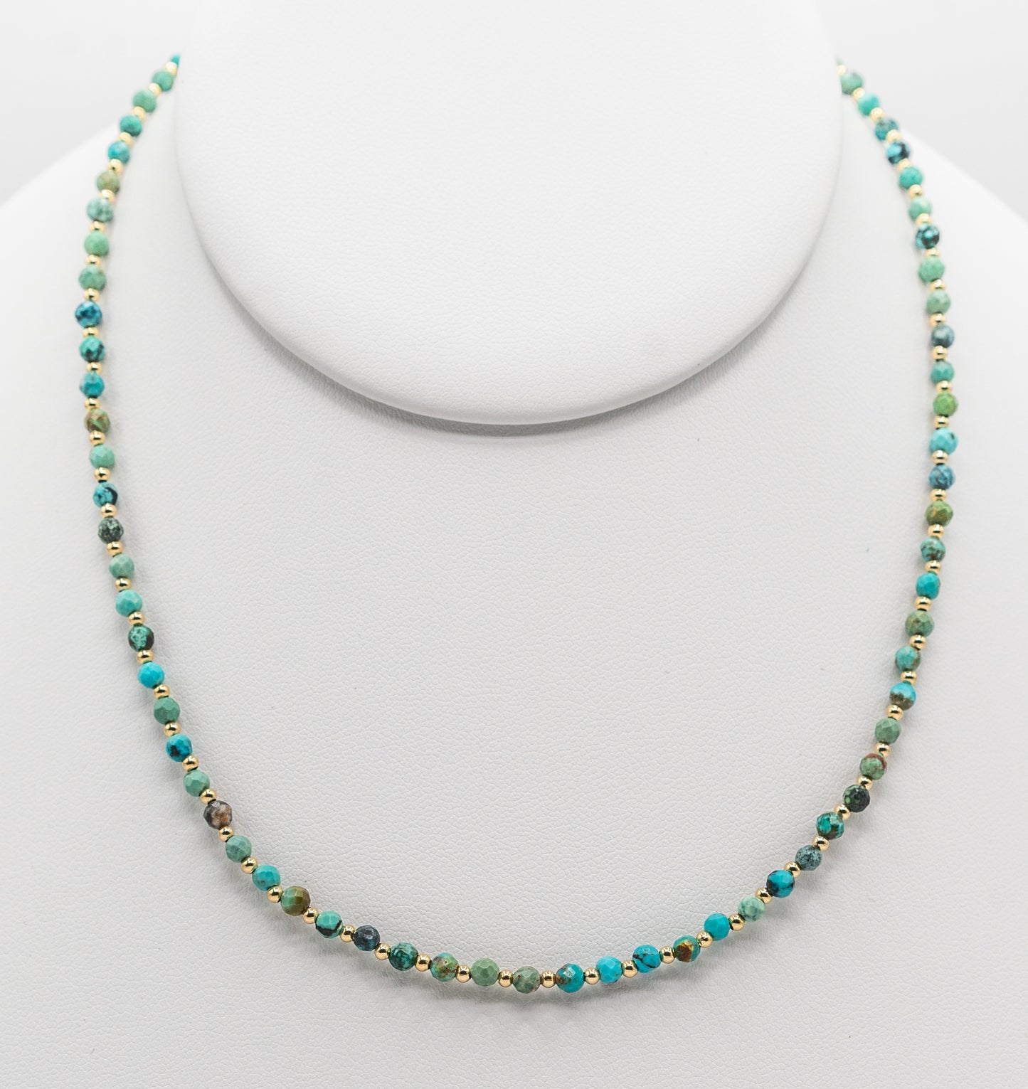 36" African Turquoise and Gold-filled Necklace