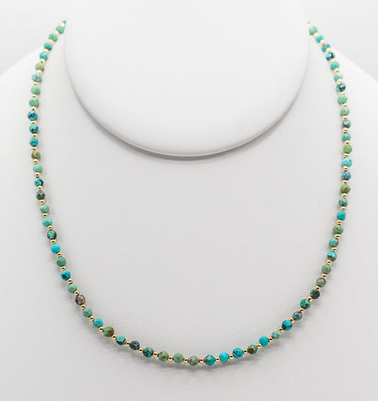 36" African Turquoise and Gold-filled Necklace