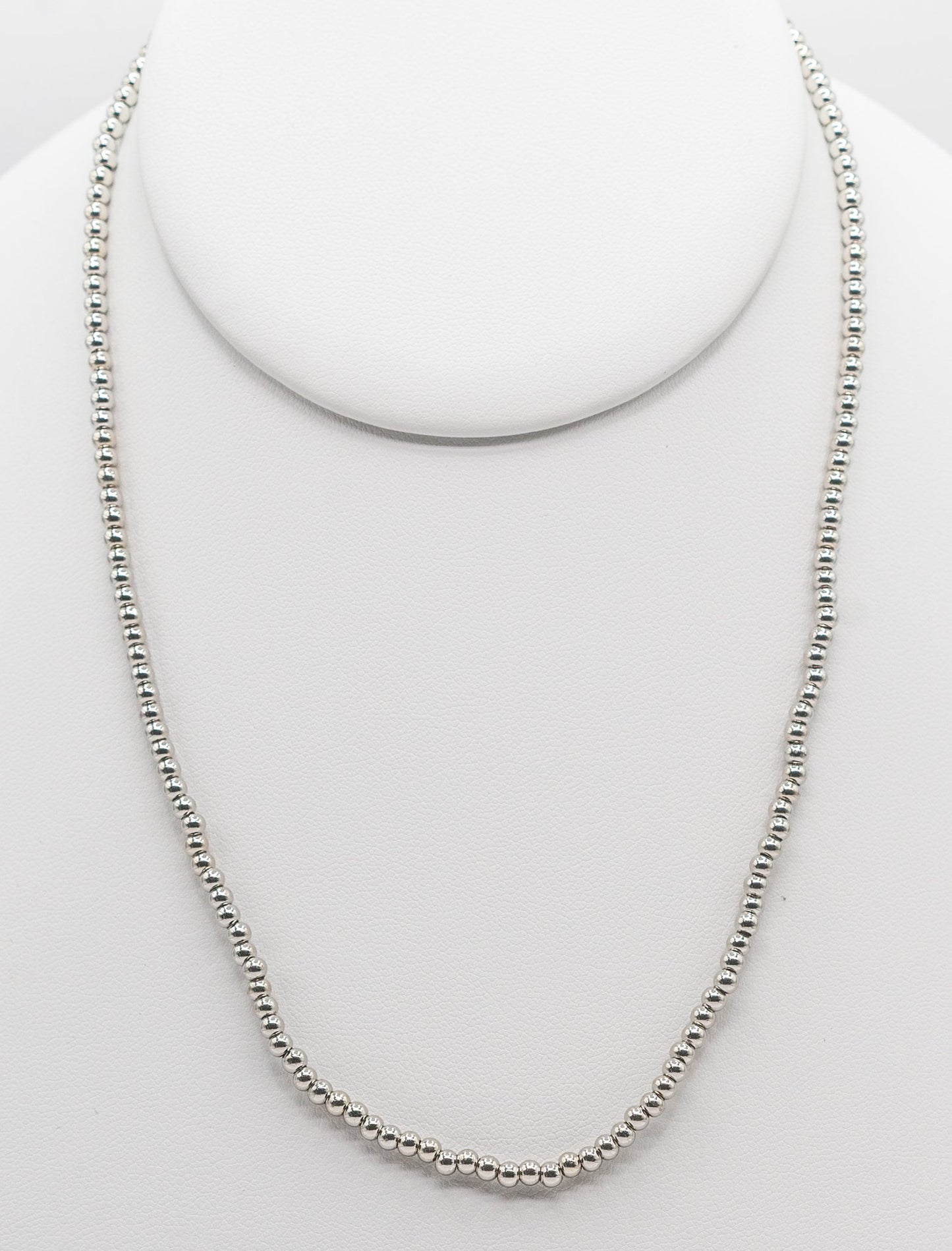 White 3mm Gold-filled Magnetic Necklace