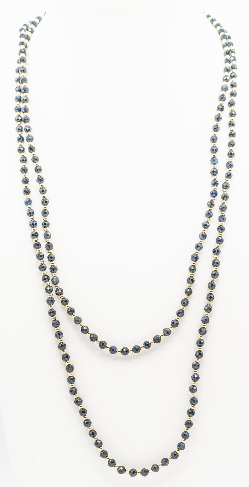 36" Black Onyx Gemstone and Gold-filled Necklace