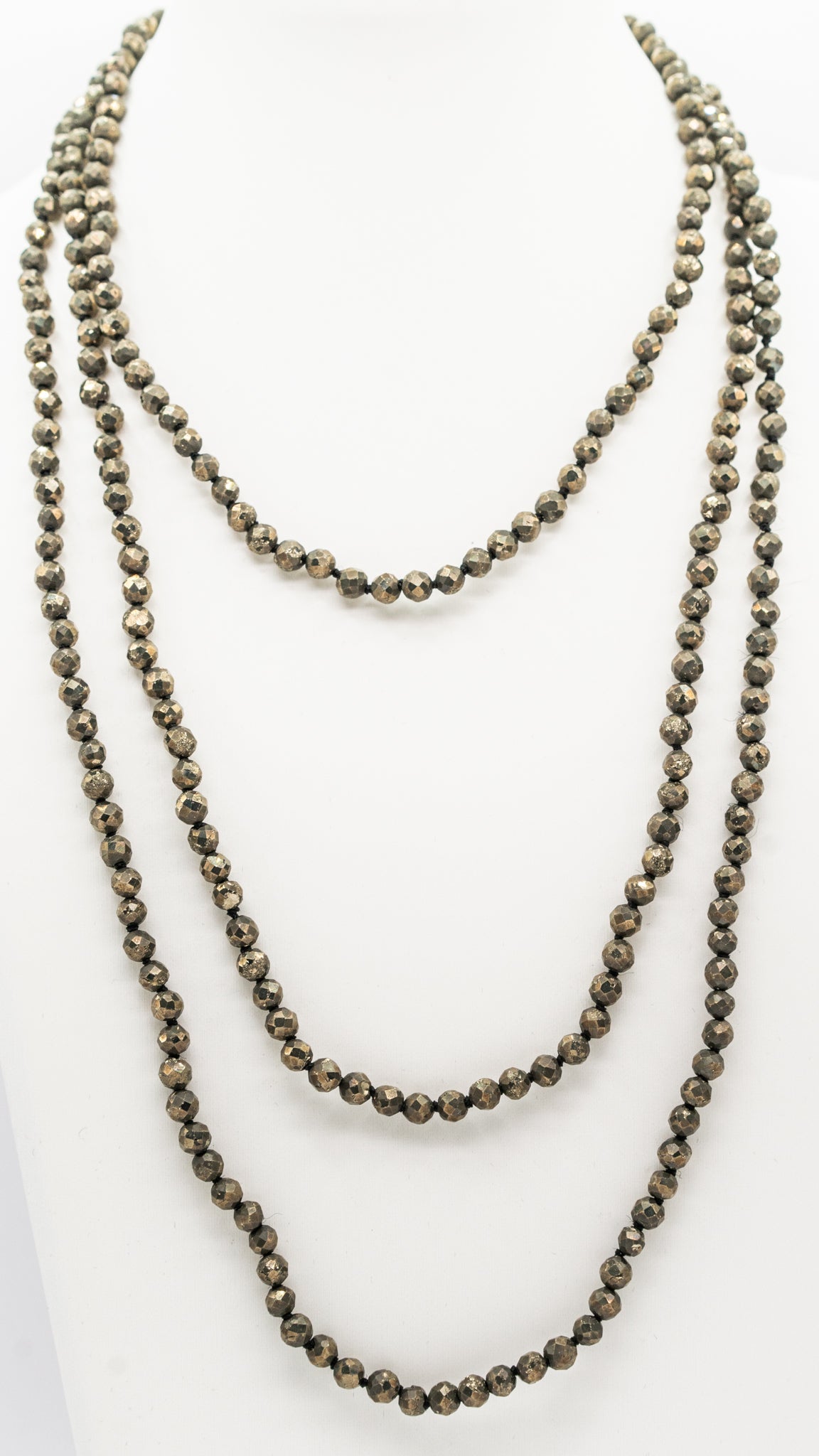 48" Pyrite Gemstone Necklace