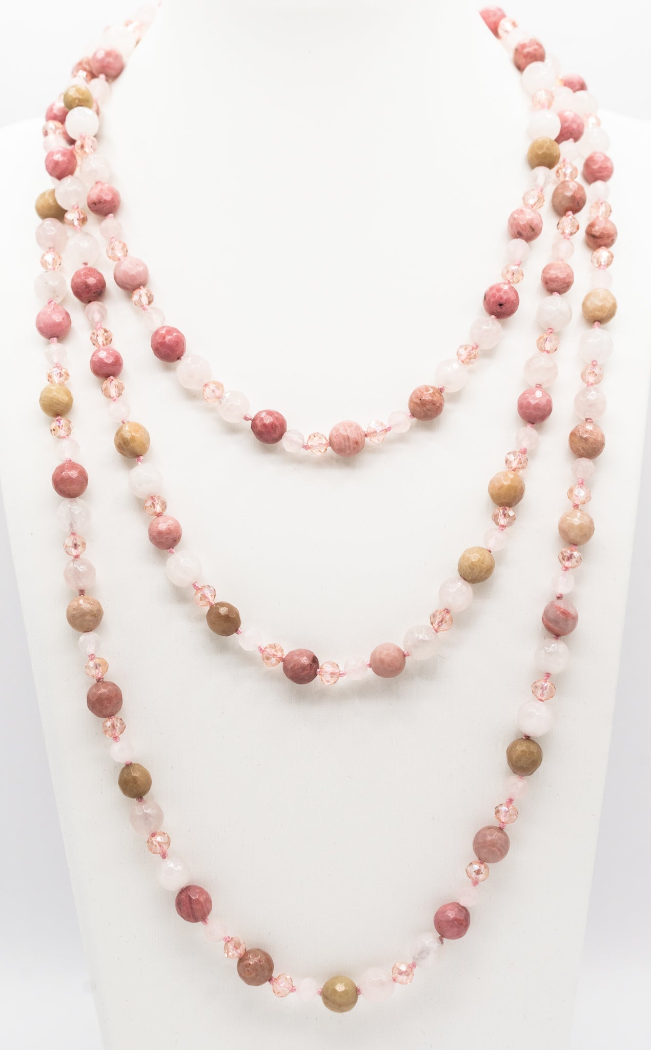 Mixed Rose Quartz and Moonstone Neckace