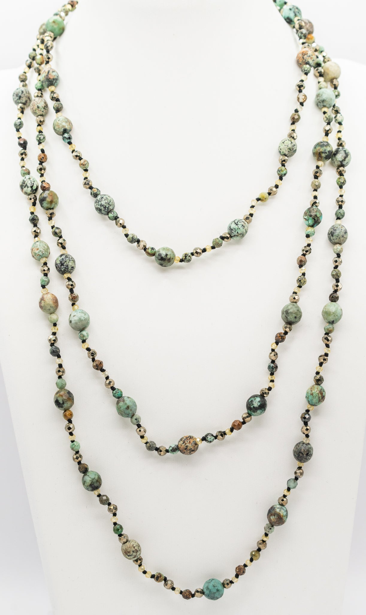 Mixed African Turquoise and Pyrite Necklace