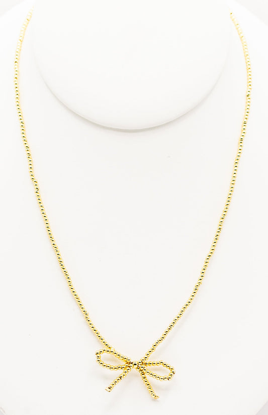 Yellow Gold-filled Bow Necklace