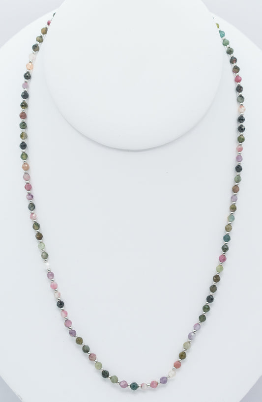 Watermelon Tourmaline and Gold-filled Necklace