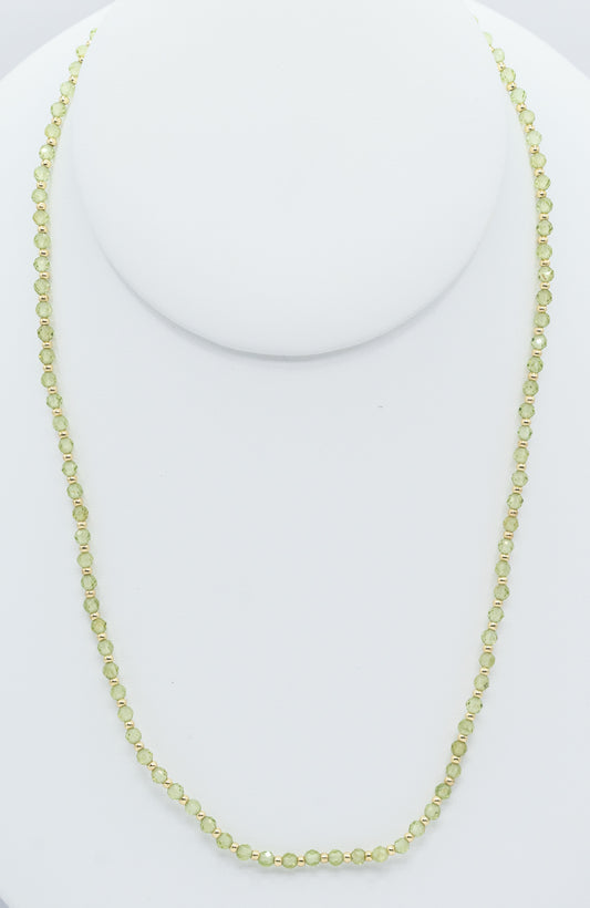 Peridot Gemstone and Gold-filled Stretch Necklace