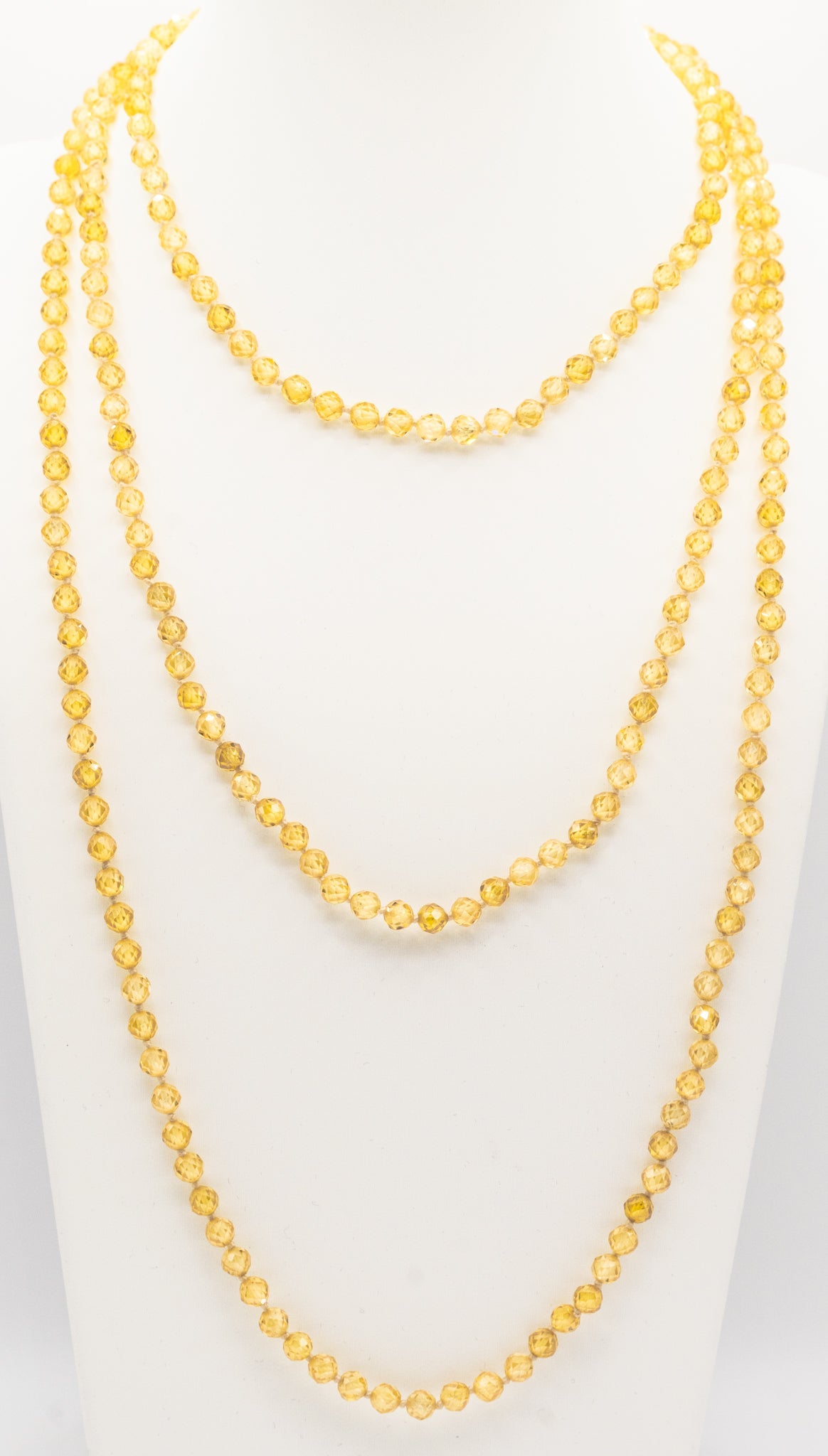 48" Yellow Topaz Gemstone Necklace