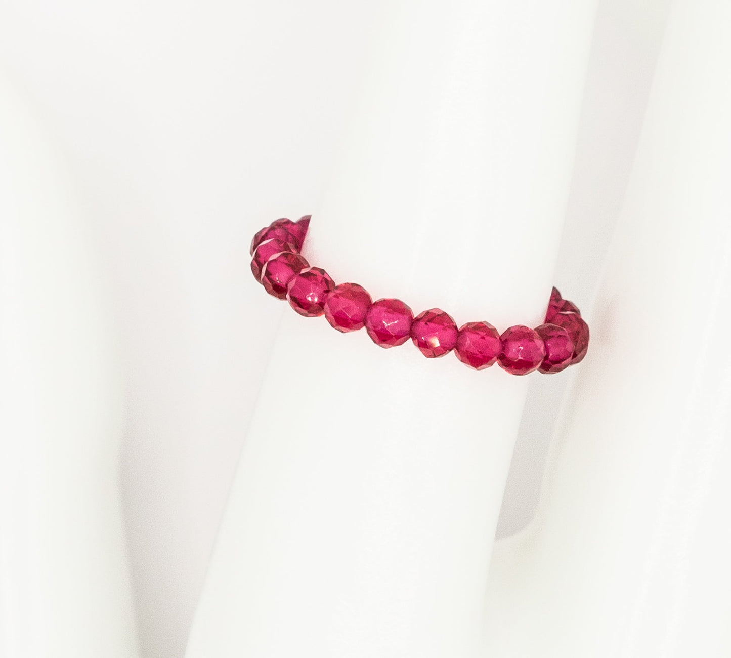 Hot Pink Natural Crystal Ring