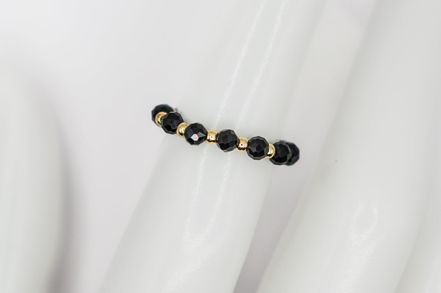 Black Onyx Gemstone and Gold-filled Ring