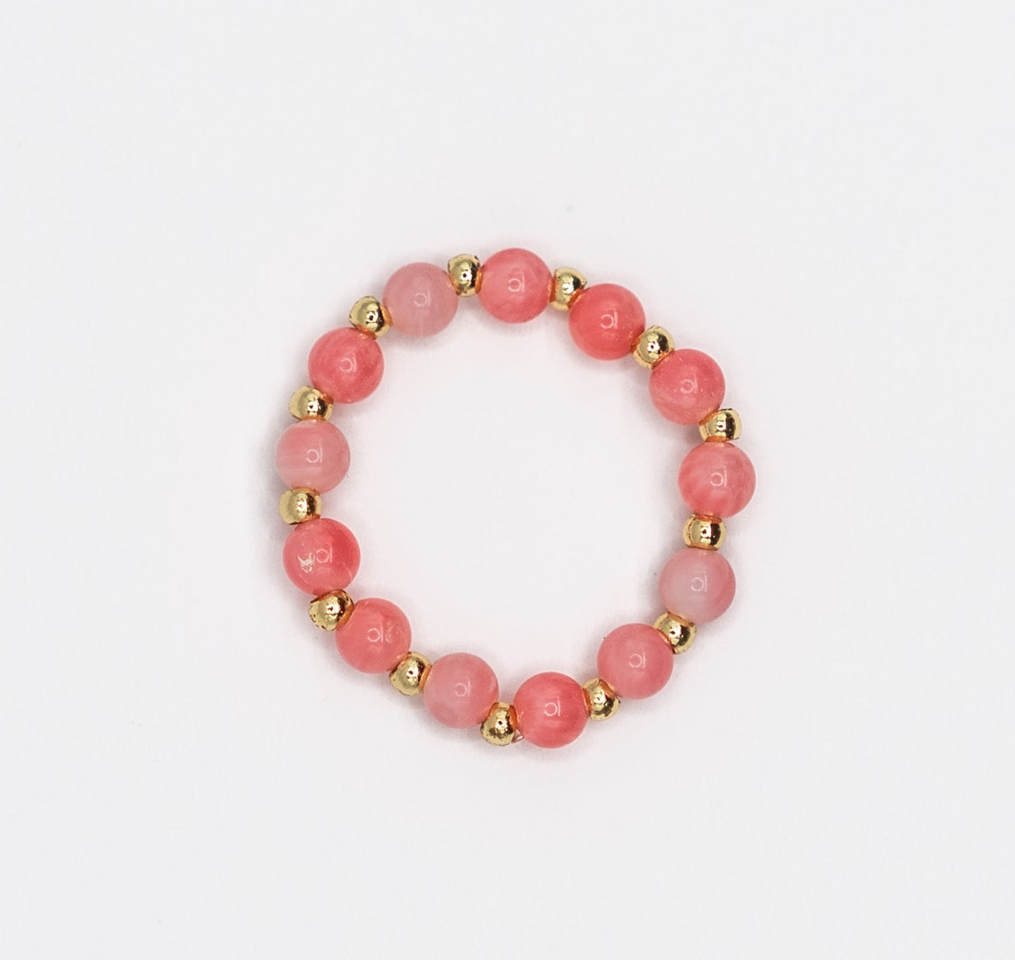 Pink Coral Gemstone and Gold-filled Ring