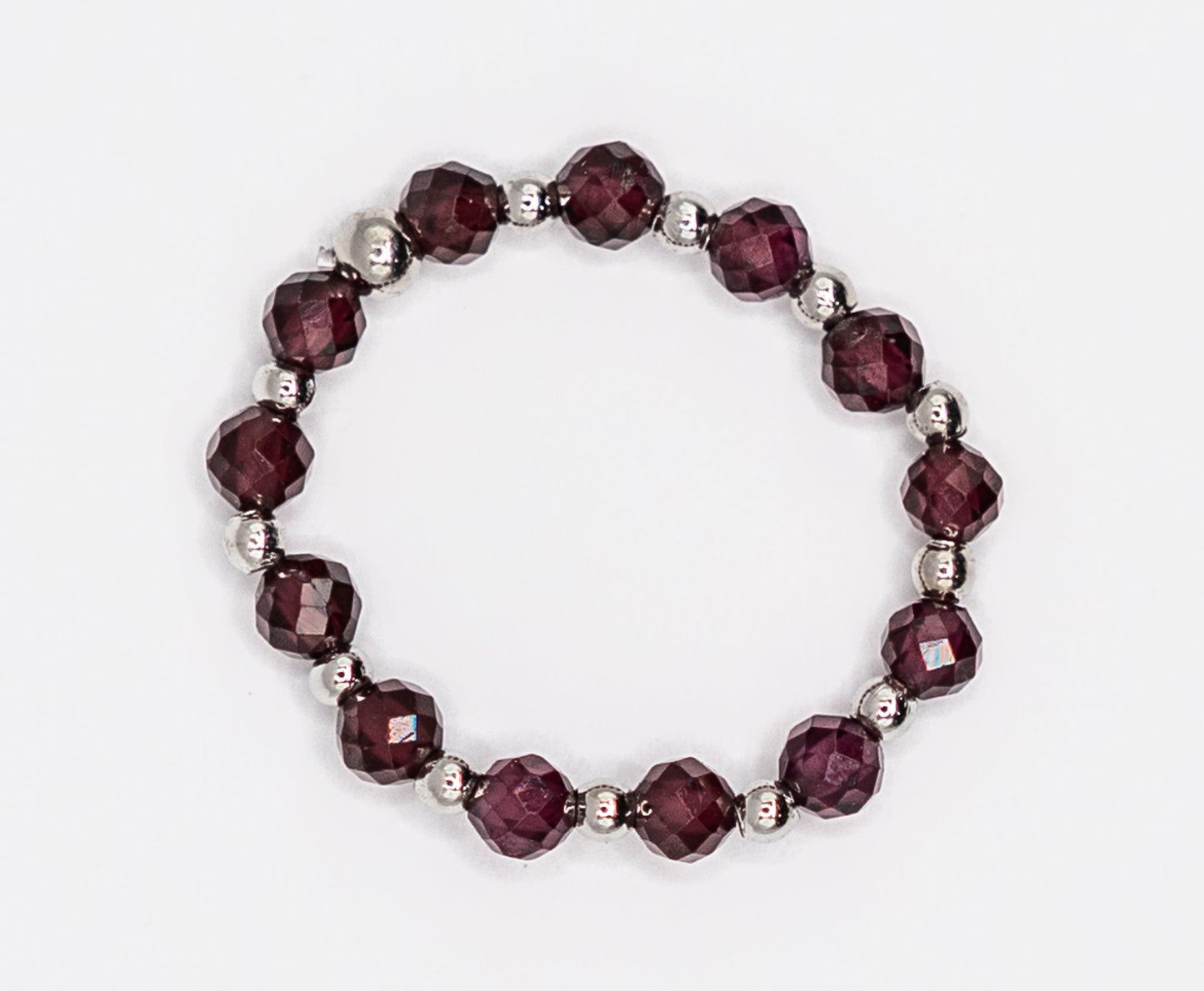 Garnet Gemstone and Gold-filled Bead Ring