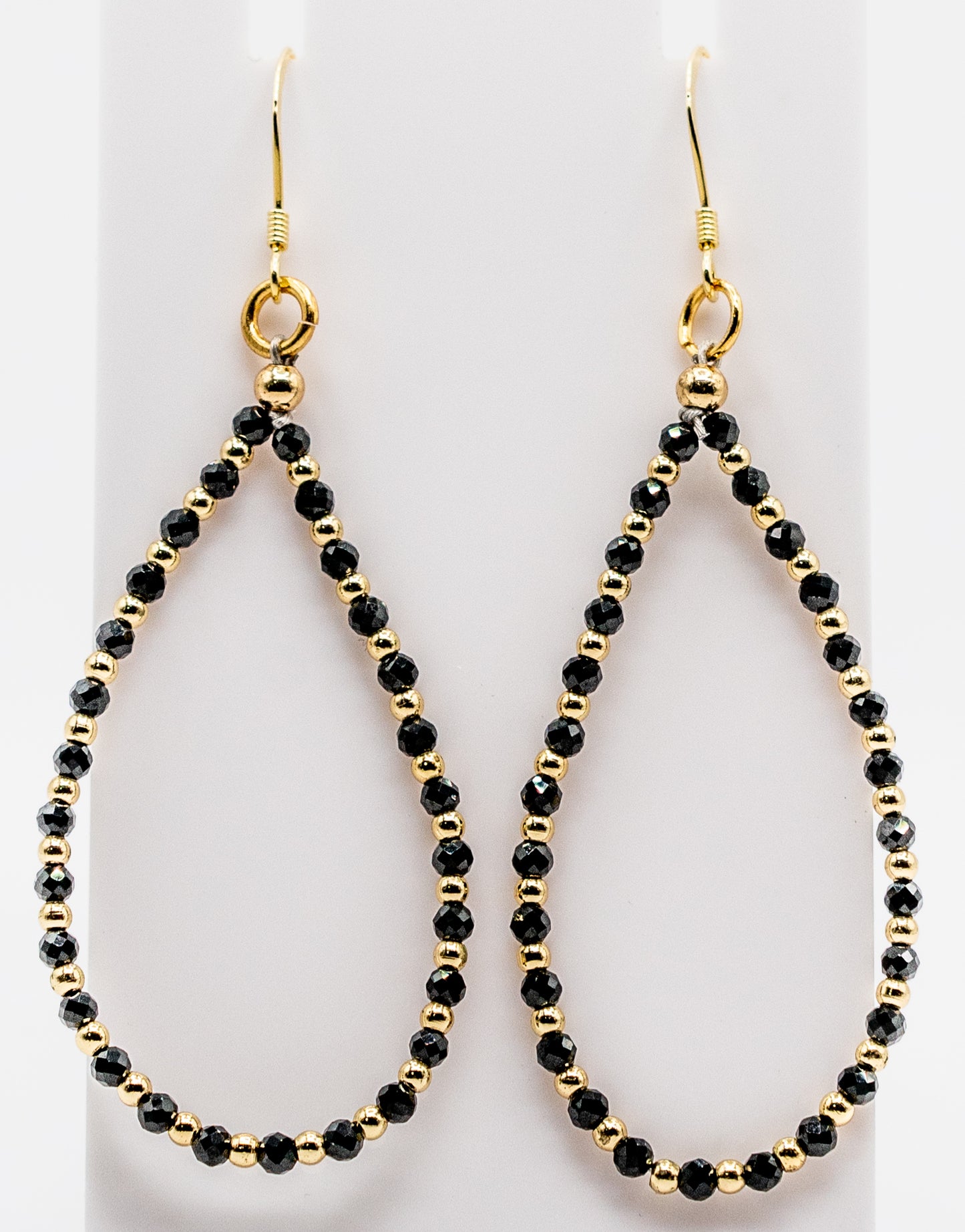 Black Onyx and Gold-filled Hoops