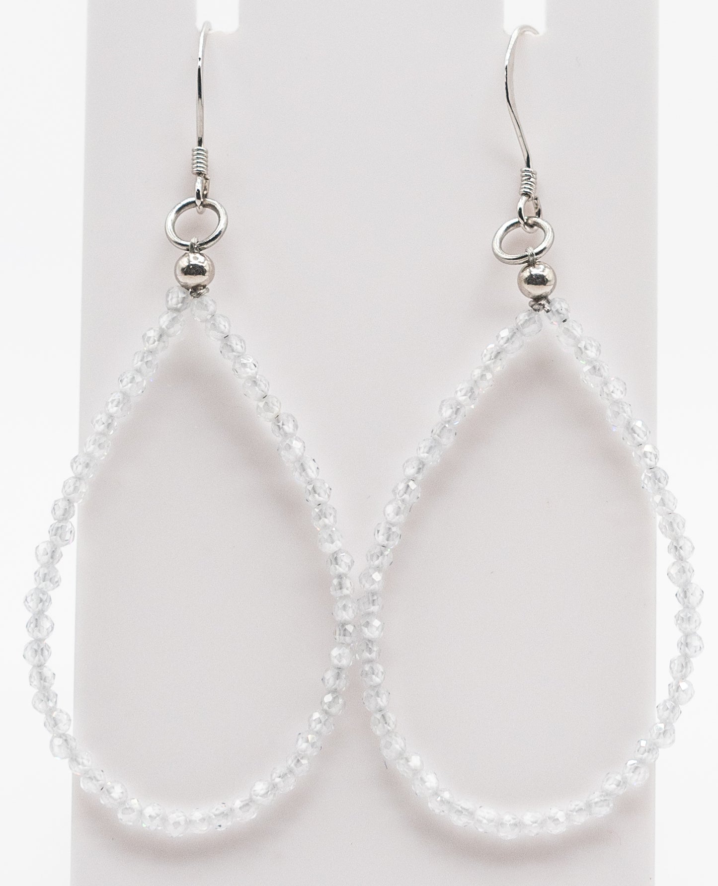 Clear Natural Crystal Hoops