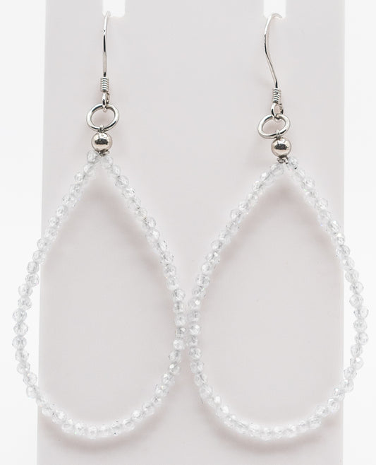 Clear Natural Crystal Hoops