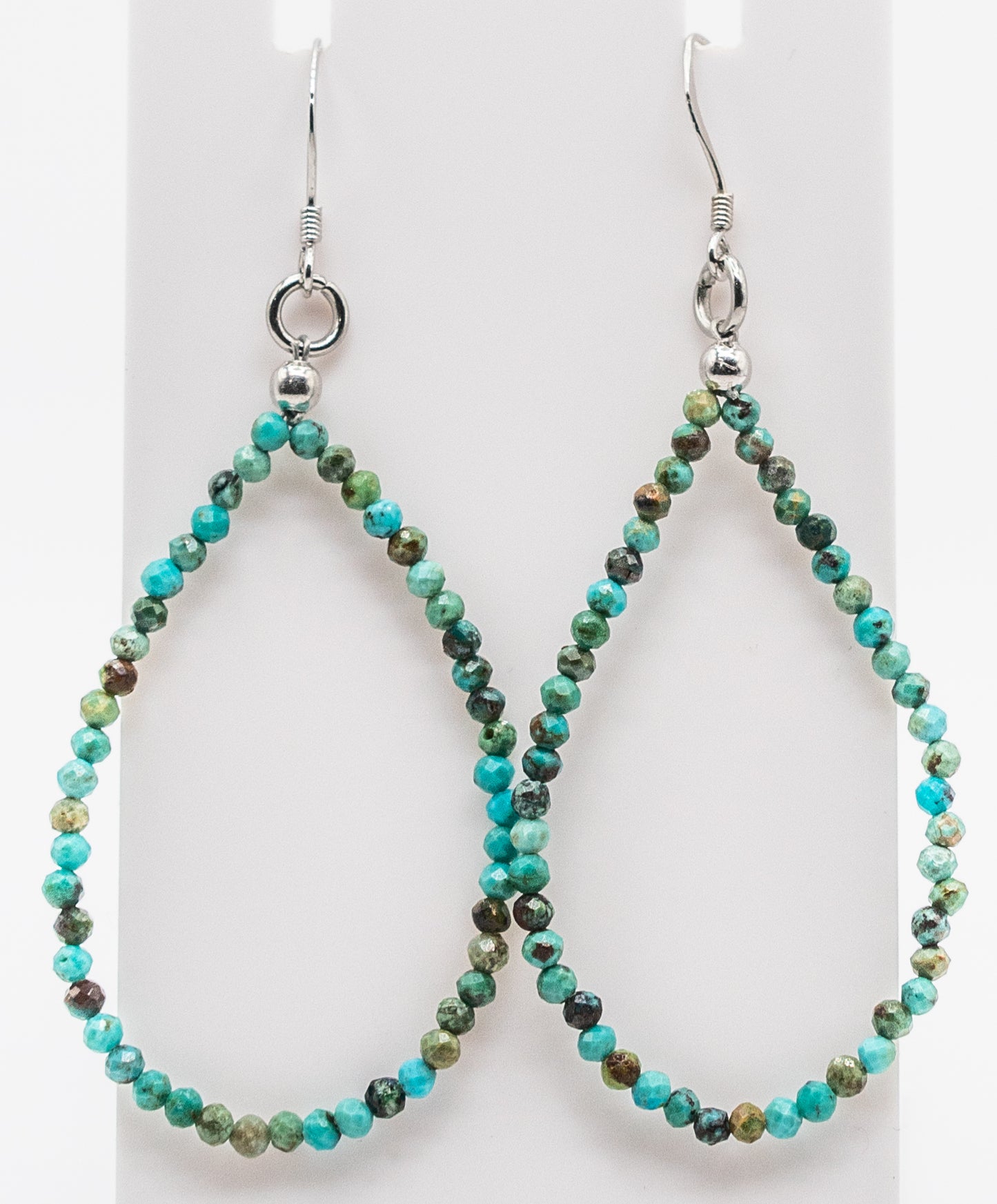 African Turquoise Gemstone Hoops